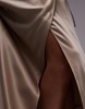 Topshop paneled seam satin wrap maxi skirt in champagne - part of a set
