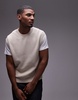ARKET knitted vest with crew neck in off white