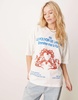 ASOS DESIGN oversized tee with paris valentines graphic in cream