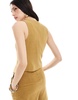 ASOS DESIGN linen look vest in olive