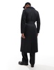 ASOS DESIGN trench coat with light wadding in black