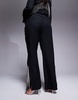 ASOS LUXE Curve flared pants with diamante fringing in black - part of a set