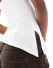 Bershka asymmetric bandeau top in white
