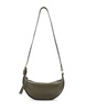AllSaints leather half moon crossbody bag in military green
