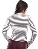 ASOS DESIGN striped cardigan in brown and white