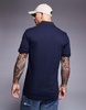 BOSS Orange Passenger tonal logo pique polo slim fit in navy