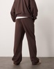 ASOS DESIGN essential wide leg sweatpants in brown