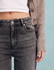 Miss Selfridge heart pocket straight leg jeans in black