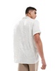 ASOS DESIGN short sleeve relaxed fit deep revere collar satin shirt in gray