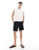ASOS DESIGN boxy oversized tank top with back city graphic in off white