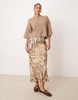 ASOS DESIGN Tall chiffon bias maxi skirt in leopard print