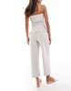 ONLY high waisted cropped tailored pants in stone - part of a set
