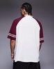 ASOS DESIGN oversized contrast raglan T-shirt with tape detail in cream