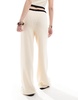 4th & Reckless knitted contrast beach pants in ecru - part of a set