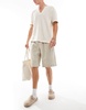 Bershka rustic shorts in sand