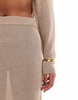 Aria Cove shimmer fine knit low rise maxi skirt in light gold - part of a set