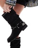 ASOS DESIGN Alara slouchy flat biker boots with hardware in black