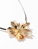 Accessorize brushed flower cord necklace in gold