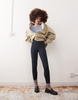 COLLUSION heavyweight ribbed leggings in dark gray with deep cuff