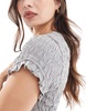 ASOS DESIGN shirred t-shirt in gray heather
