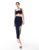 Bershka knit square neck top in navy - part of a set