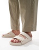 ASOS DESIGN two strap sandals in beige linen