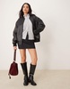 ASOS DESIGN oversized waffle knit shirt in gray