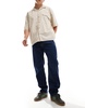 Another Influence washed relaxed straight leg jeans in indigo blue