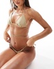 Bershka tie detail triangle bikini top in bronze - part of a set