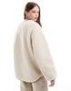 ASOS DESIGN oversized borg jacket in cream