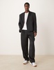 ASOS DESIGN boxy cropped suit jacket in black satin