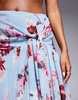 ASOS LUXE tiered ruffle organza maxi skirt in blue floral print - part of a set