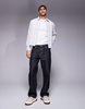 ASOS DESIGN boxy regular shirt in gray check