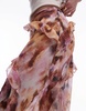 Topshop Ruffle Sheer Maxi Skirt in splodge tie dye