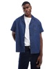 Another Influence revere collar boxy denim shirt in indigo blue