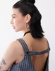 Reclaimed Vintage tailored trapeze pinafore dress with lace trim