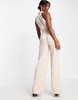ASOS DESIGN satin 2 in 1 tailored jumpsuit in blush