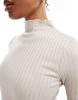 Vero Moda Tall ribbed jersey longline top in stone - part of a set