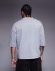 ASOS DESIGN heavyweight oversized boxy v neck T-shirt in gray heather