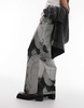 Topshop jersey mesh maxi skirt in gray floral swirl