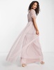 Anaya Bridesmaid puff sleeve maxi dress in muted blush
