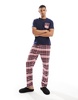 Another Influence plaid relaxed pajama set in navy and red