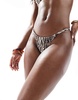 Bershka bikini bottoms in beige zebra print - part of a set