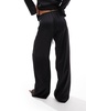 Stradivarius satin pull-on pants in black - part of a set