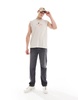 ASOS DESIGN oversized t-shirt in beige with front print