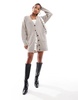 Aria Cove knitted oversized cardigan mini sweater dress in stone