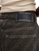 Weekend Collective laser print turn up jeans in washed brown