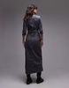 AllSaints Blair denim maxi dress in washed black