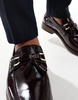 ASOS DESIGN loafers in burgundy leather with tassel