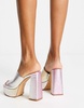 ALDO Cassey platform mules in iridescent leather